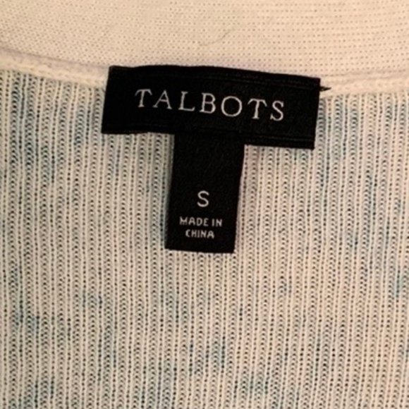 Talbots Women's Teal Print Cardigan/Sweater - Picture 3 of 4